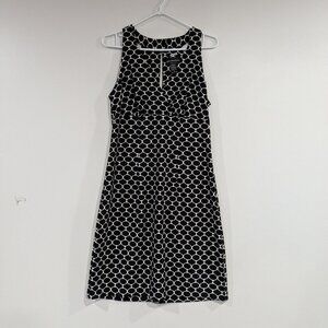 Connected Apparel Halter Style Midi Dress Black White Size 12